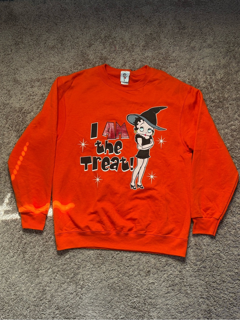 Vintage Betty Boop Orange Halloween Crewneck Sweatshirt